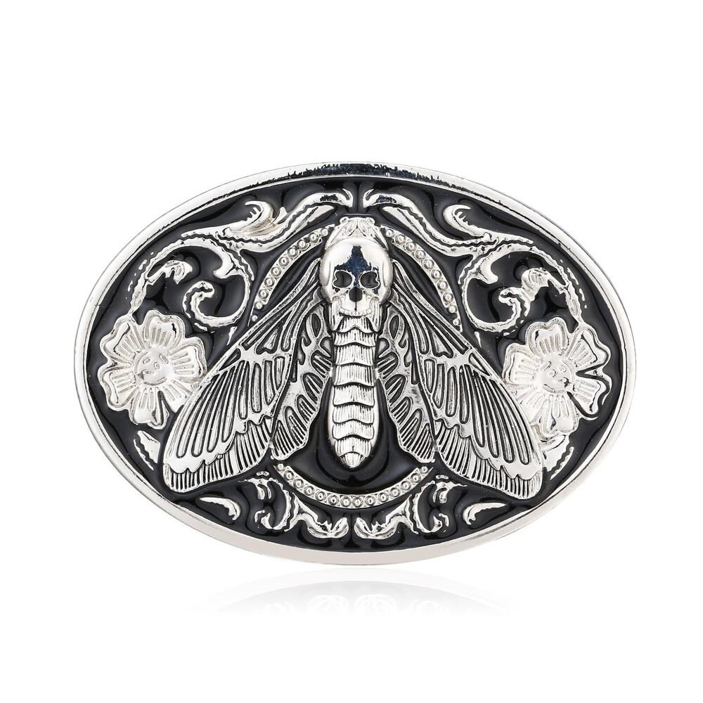 5691 Butterfly Skull Belt Buckle Cowboy Belt Buckle American Native Western